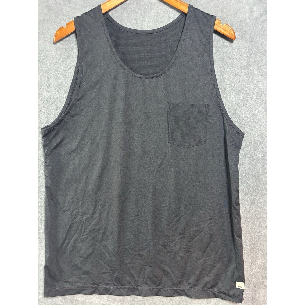 Vuori Tradewind Performance Tank Mens L Gray Pocket Workout V142 Quick Dry